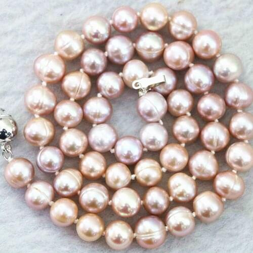 Natural bright purple 8-9mm freshwater pearl beads diy women fashion jewelry maknig necklace 18" B1022