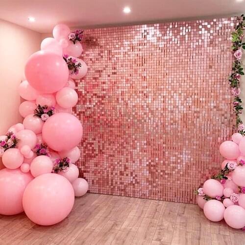 Party Background Curtain Sequin Backdrop Wedding Decor Baby Shower Foil Golden Sequin Wall Glitter Backdrop Curtain Birthday