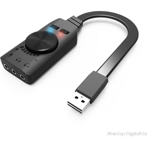 GS3 Virtual 7.1 Channel Sound Card Converter Adapter External USB Audio 3.5mm Headset Stereo for PC Desktop Notebook F26 21