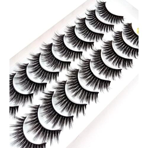 HBZGTLAD 10pairs 3D Mink Lashes Natural Long False Eyelashes Dramatic Volume Fake Lashes Makeup Eyelash Extension Silk Eyelashes