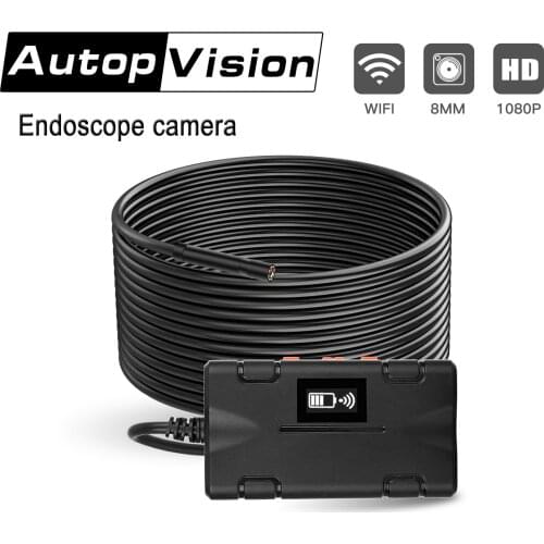 8mm WIFI Endoscope Camera HD 1080P 2-10M Mini Waterproof Hard Wire Wireless 6 LED F270 Borescope Pipe Camera for Android IOS