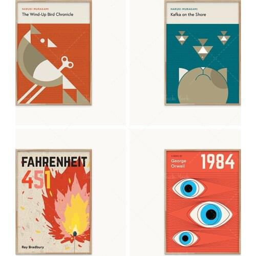 Haruki Murakami Poster Collection | The Wind-Up Bird Chronicle Print | Norwegian Wood | Kafka on the Shore | Minimal art