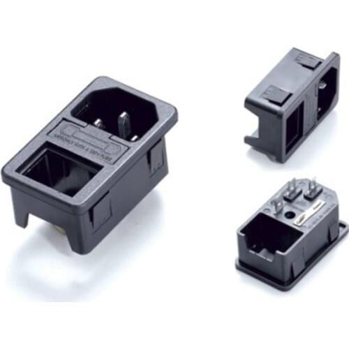 Panel Mount Rocker Switch 3 Pin Plug Power Socket AC250V 10A Without Switch