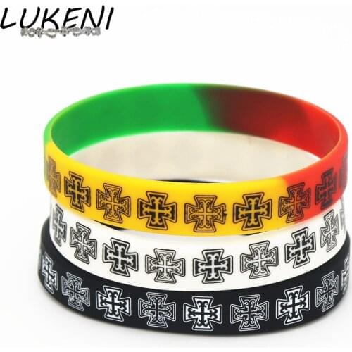 LUKENI 3PCS New Casual Cross Silicone Wristband Simple Religious Sports Rubber Silicone Bracelets&Bangles Charm Gifts SH128