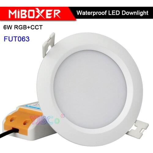 Miboxer 6W RGB+CCT Waterproof LED Downlight FUT063 AC 100V-240V Round Brightness adjustable LED Ceiling Spotlight