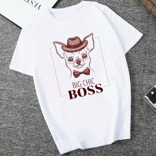 Chihuahua Dog Cute T Shirts Womens T-shirt Short Sleeve Female Tops Tees Harajuku Vogue Vintage