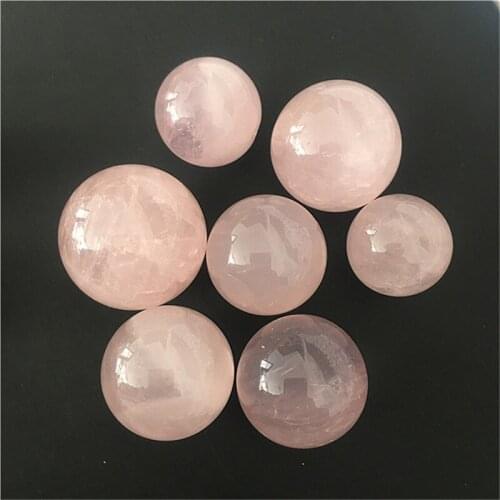 Natural pink Stones rose Crystal ball Quartz Healing Stone Energy Ore Mineral Crafts Home Decoration