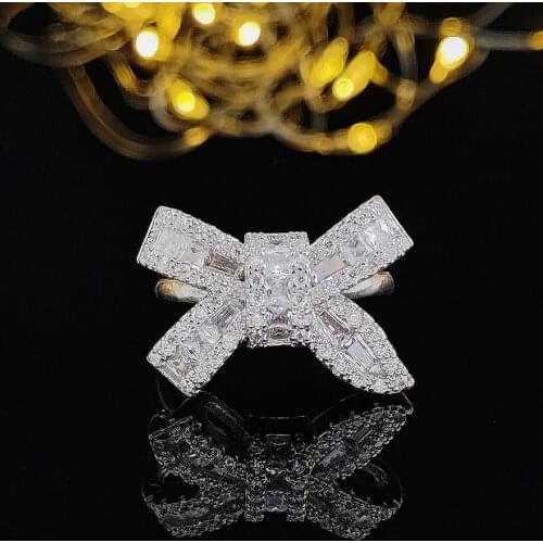 2020 new fashion Bow 925 sterling silver fashion ring for girl lovers love party gift jewelry bulk sell moonso R5461