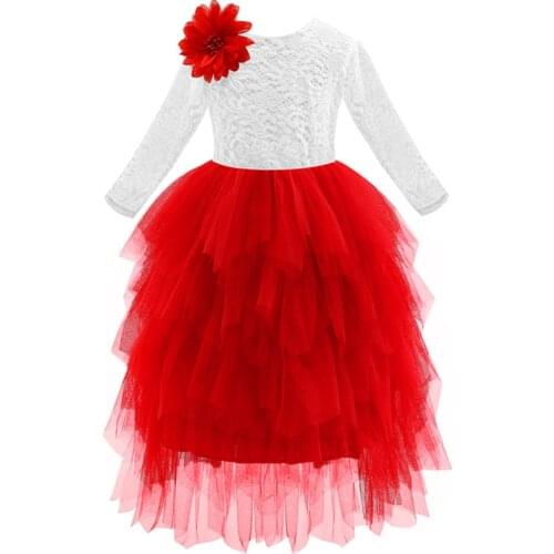 New 2021 Princess Baby Girl Lace Flower Party Dress Children Kids Vestidos Costumes Clothing for 2-10 years