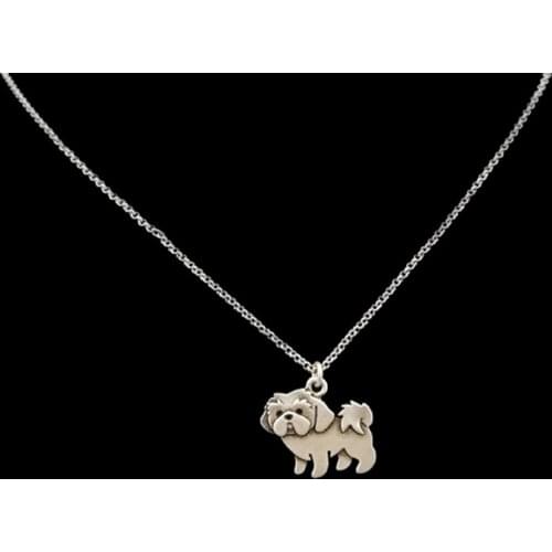 New Vintage Hippie Shih Tzu Necklace Boho Mini Bead Dog Pendant For Women girls gift Jewelry Collier