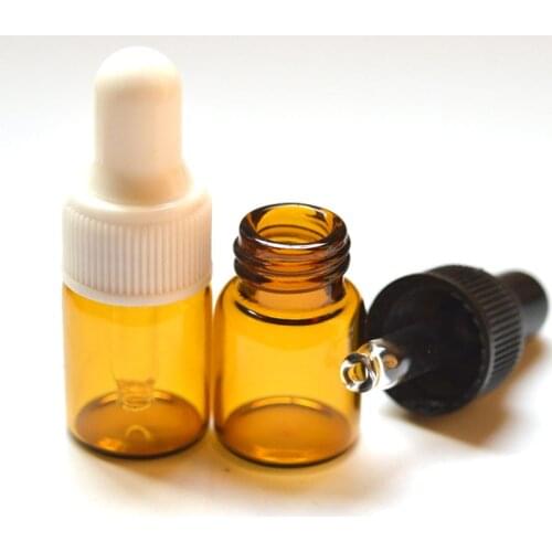 Lot of 20pcs 2ml Amber Small Glass Dropper Bottles For Essential Oil Perfume tiny portable bottles