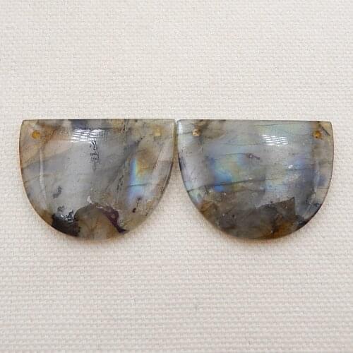 Semi-precious stones Jewelry accessories earrings Birthday gift,Natural Labradorite fashion Earring Beads,25x34x4mm,13.4g