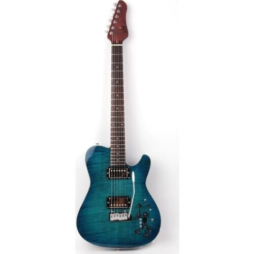 Silent travel electric guitar portable built in effect flame maple top free shipping