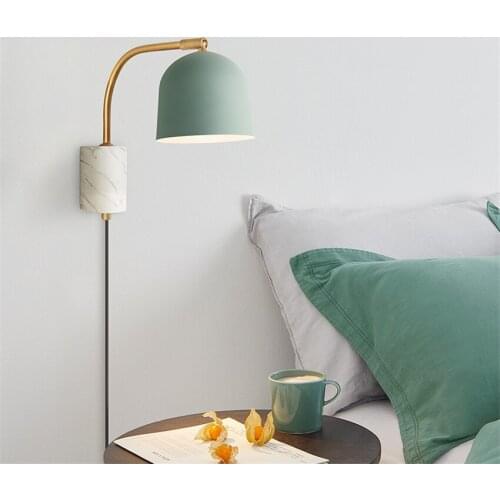 Nordic Reading Rotary Wall Lamps with Wire Switch Living Room Sofa Bedroom Long Arm Rocker Wall Sconces Lights Deco Lighting