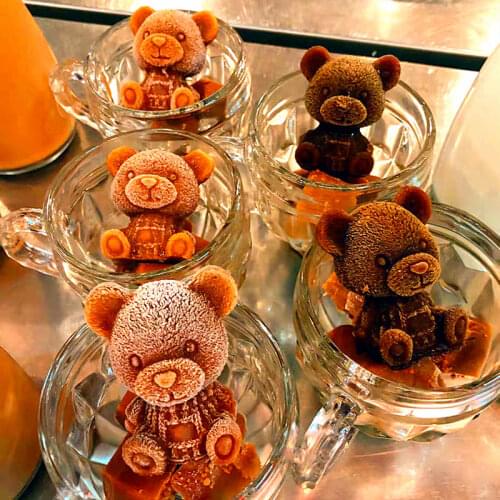 Silicone Ice Mold Ice Cube Maker Chocolate Mold DIY Soap Mould Ice Cream Tool for Scotch, Coffee, Drink, Juice Bear & Dog Shape