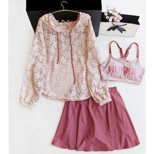 STAERK female conservative summer show thin sweet lovely bud silk blouse sports students micro bigger sizes swimsuit