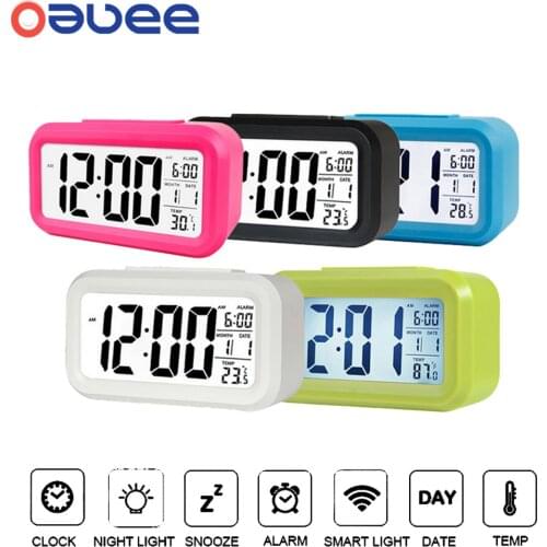 LED Digital Alarm Clock Large Display With Calendar For Home Office Travel Table Clock Electronic Kids Clock Alarm Clock