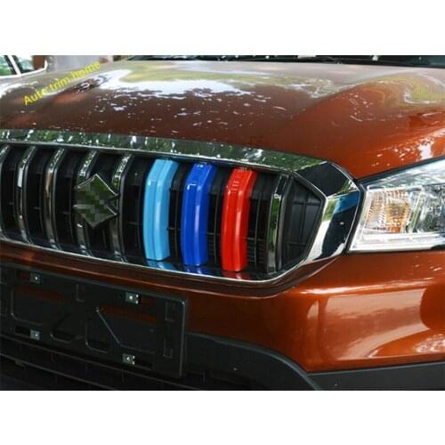 Lapetus Exterior Kit Tricolor Plastic Front Grille Grill Stripe Cover Trim For Suzuki Sx4 S-cross 2017 - 2020 Auto Accessories