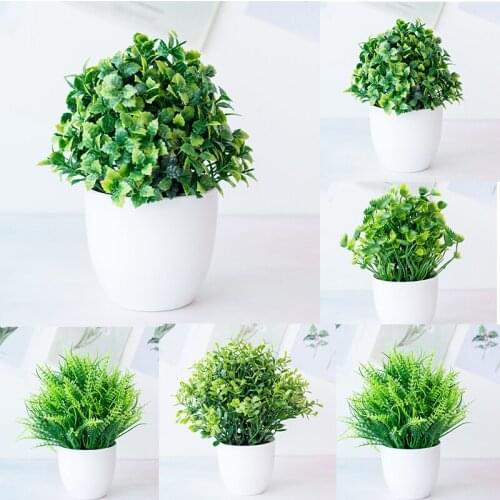 Green Plant Potted Simulation Potted Desktop Mini Plant Bonsai Greening Potted Plant Artificial Flower Tree Ball