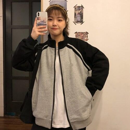 Harajuku Oversized 2021 New Baseball Jackets for Women Korean Vintage Long Sleeve Cardigan Student Jacket Trend Sport Streetwear