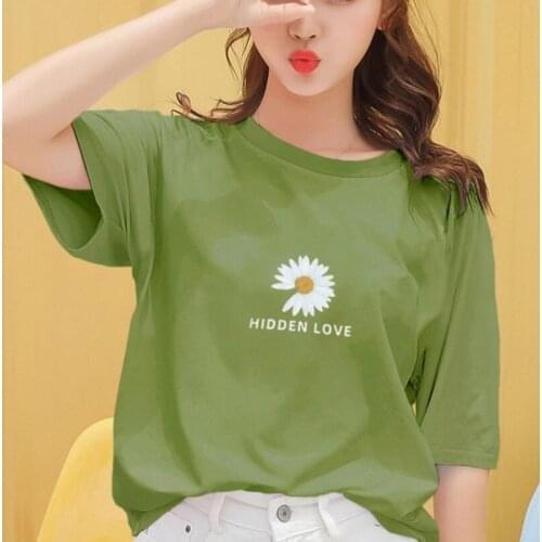 Womens Girls Casual Printed T-shirt Pullover Top