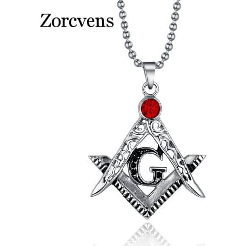 Modyle Women Men Jewelry Freemason Masonic Necklaces Charm Bling Compass Masson G Hip Hop Accessories Gift
