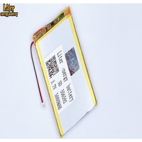 1.0MM 2pin connector High quality 556592 556590 5000mAh lipo battery lithium polymer rechargeable e-books GPS PDA battery