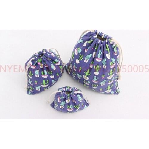 1Set(3Pcs) Drawstring Cotton Linen Drawstring Gift Bags Sacks Candy Bags Wedding Favors Holder Bag Jewelry Packaging bag