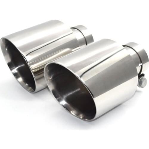 1 Pcs Universal Exhaust Tip 304 Stainless Steel Car Exhaust Muffler Tip Tailpipe Oblique Mouth Car Exhaust Tip 63mm inlet Tips