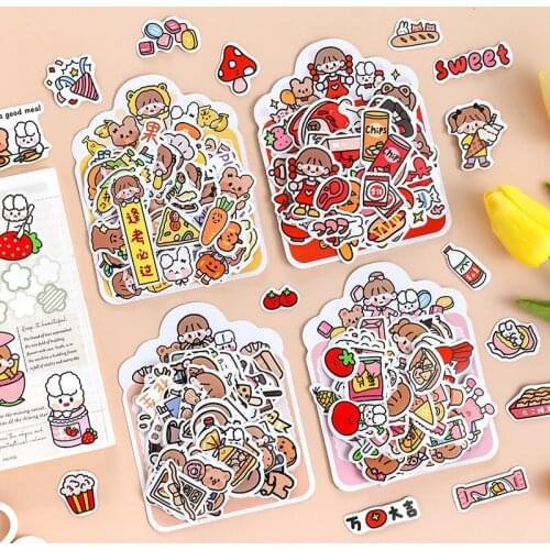100pcss/lot Kawaii Stationery Stickers Food Shop Diary Planner Decorative Mobile Stickers Scrapbooking DIY Craft Stickers