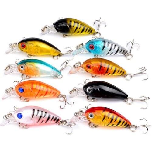 9 Pieces Mini Minnow Fishing Lures 4.5cm 4g Top Water Hard Crank Bait Swimbait Crankbait Wobblers Bass Fishing Lure