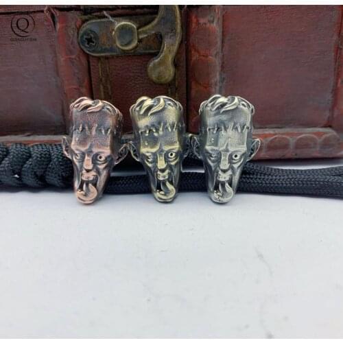 Abnormal Surgeon Brass Knife Lanyard Paracord Bead Punk Creative Copper Keychain Pendant Jewelry DIY EDC Umbrella Rope Drunkard