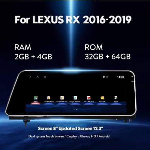 Auto radio android stereo video player for Lexus RX 2016-2019 car GPS navigation multimedia player Right Hand Driving
