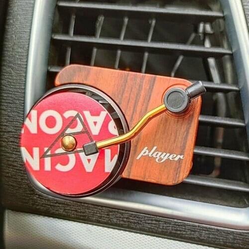 Record Player Car Air Freshener Spin Phonograph Air Vent Outlet Aromatherapy Diffuser Perfume Clip Retro Car Accesories Interior