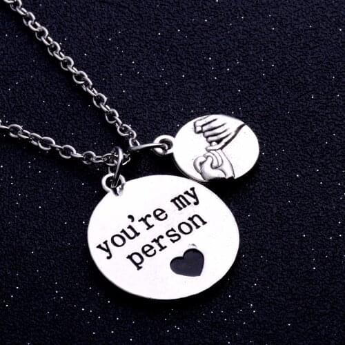 Bespmosp 24PC/Lot Newest You're My Person Forever Charm Chain Pendant Necklace Lovers Couples Jewelry Bijoux Gifts Hot