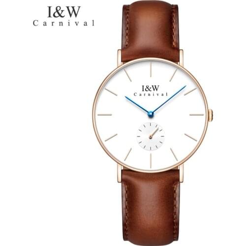 Relogio Masculino CARNIVAL Brand Fashion Watch Mens Luxury Waterproof Rose Gold Ultra Thin Quartz Wristwatch 2021 Reloj Hombre