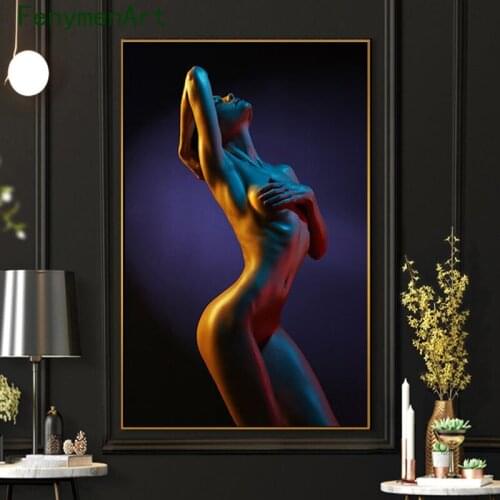 Color Nude Woman Art Picture Body Photography Poster Print Nordic Sexy Girl Picture Modern Home Living Room Wall Decoration