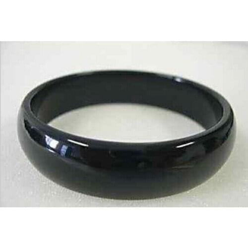 DYY 914+++Stunning chinese real black bangle bracelet 7.5"