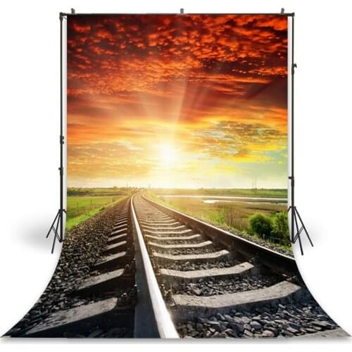 HUAYI Photography Backdrop Newborns Baby Child Photo Booth Background Railway Natural Studio Birthday Photo Backdrop D-8100