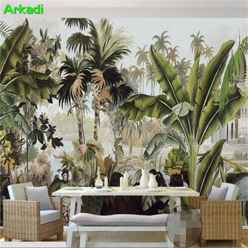 Custom photo wallpaper 3D mural green coconut tree tropical plant 3D oil painting background wallpaper papel de parede