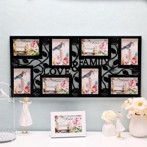 Photo Frames 6 Inch 8 Hole Family&love Garden Combination Rose Flower Bedroom Living Room Wall Decoration Picture Frame