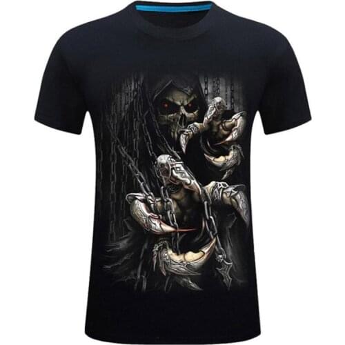 Skull Print 3d T Shirt Men Summer Fashion O-Neck Short Sleeves Funny t shirts Casual Brand Tee Shirt Homme Black Plus Size S-6XL
