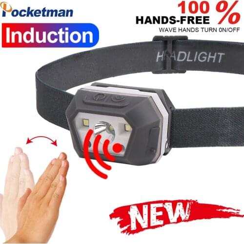 Super Powerful Inductive Waterproof Head Lantern Strong Light Sensor Headlamp Motion USB Rechargeable Induction LED Headlight