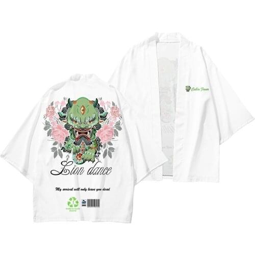 Summer Chinese Couple Cardigan Men Printed Kimono Japanese Traditional Casual Loose Thin Set Coat Pants Asian Clothes Harajuku