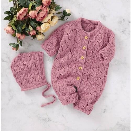 Baby Rompers For Boy Girl Long Sleeve Toddler Bebes Jumpsuit Outfit Solid Knitted Newborn Kids Autumn Clothing One Piece Overall