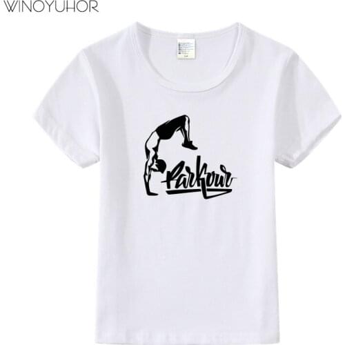 Born To Jump Cool Print T Shirt Kids Children Summer Short Sleeve Tops Cotton Boys Girls Casual Parkour T-shirt High Quality