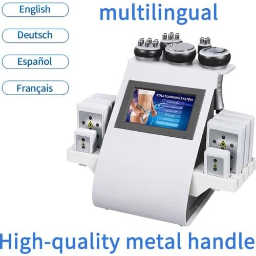 2021 Hot Product 6 in 1 Vacuum Laser Radio Frequency RF 40K Cavi Lipo Slimming Ultrasonic Liposuction Cavitation Machine For Spa