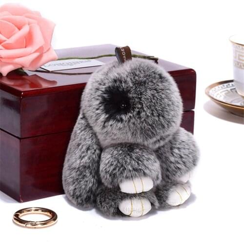 15cm Kawaii Mini Rabbit Plush Keychain Soft Stuffed Bunny Car Decoration Keyring Plush Doll Toys Christmas Charm Gift For Girl