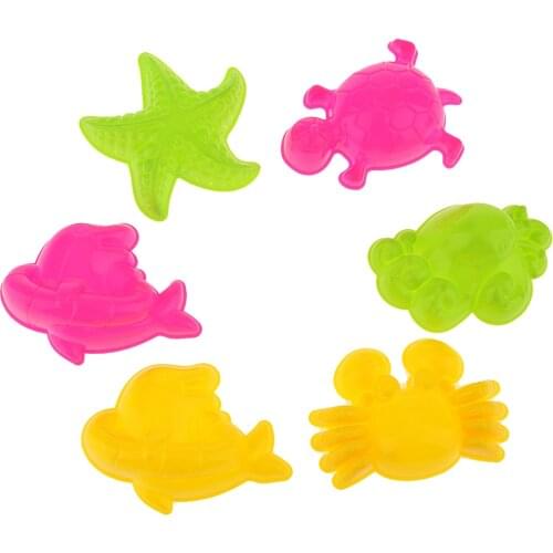 Set of 6 Sea Animal Sand Clay Mold Beach Park Indoor Toy Random Color