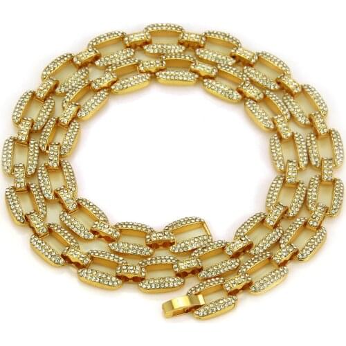 2021 European And American Hip Hop Chain Necklace With , Mens Domineering Gold Chain Pendant